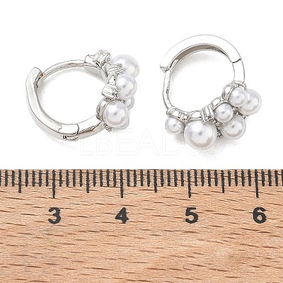 Brass Micro Pave Cubic Zirconia Hoop Earrings for Women EJEW-A168-17P-1