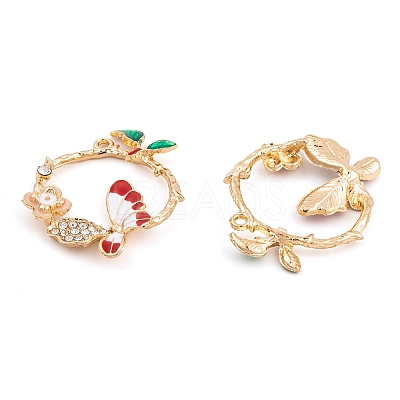 Rack Plating Alloy Enamel Pendants FIND-A040-04KCG-01-1