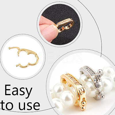4Pcs 4 Styles Brass Micro Pave Clear Cubic Zirconia Twister Clasps ZIRC-DR0001-03-1