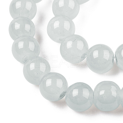 Baking Paint Imitation Jade Glass Round Bead Strands X-DGLA-Q021-6mm-43-1