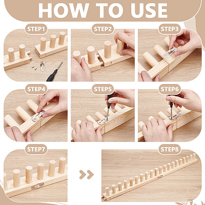 Wooden Knitting Loom Frame KNIT-WH0007-003B-1