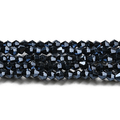 Transparent Electroplate Glass Beads Strands GLAA-F029-2mm-C02-1
