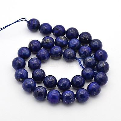 Dyed Natural Lapis Lazuli Round Beads Strands G-G735-06-6mm-1