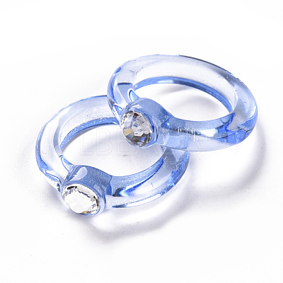 Transparent Acrylic Finger Rings RJEW-T010-07-1