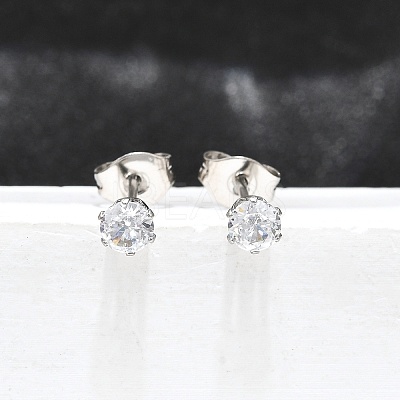 Cubic Zirconia Ear Studs STAS-E051-3B-1