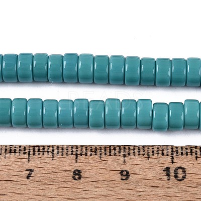 Opaque Solid Color Glass Beads Strands GLAA-N026-3x6mm-16-1