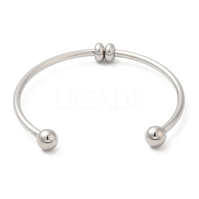Non-Tarnish Screw End Ball 304 Stainless Steel Open Cuff Bangles LS-BJEW-G677-01P-1