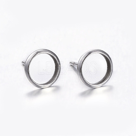Tarnish Resistant 304 Stainless Steel Stud Earring Settings A-STAS-K131-A-01P-1