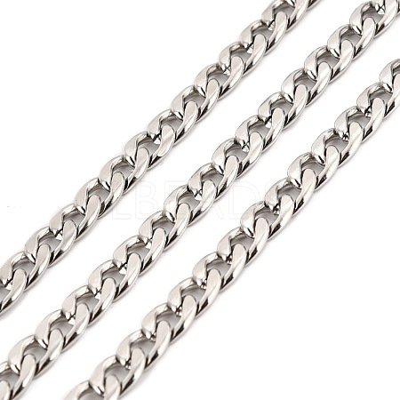 Tarnish Resistant 304 Stainless Steel Cuban Link Chains CHS-K016-02A-P-1