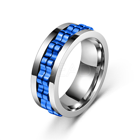 304 Stainless Steel Gear Rotatable Finger Rings FS-WGAD37A-12-1