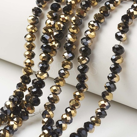 Electroplate Opaque Glass Beads Strands EGLA-A034-P1mm-O01-1