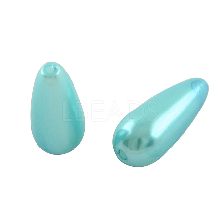 ABS Plastic Imitation Pearl Teardrop Beads X-MACR-S266-A33-1