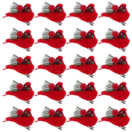 Felt & Feather & Foam Simulation Bird Christmas Tree Decorations DJEW-WH0028-031P-1