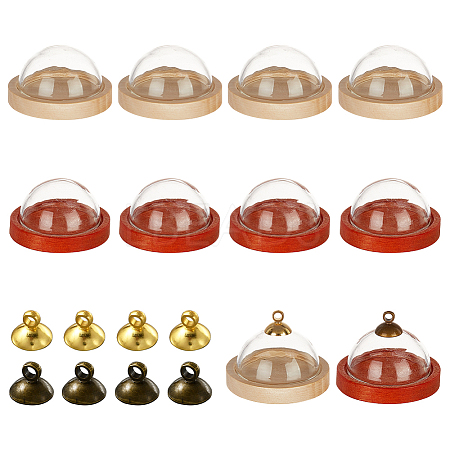  10 Sets 2 Colors Clear Glass Dome Cloches AJEW-NB0003-88-1
