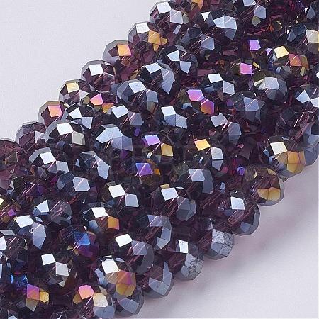 Electroplate Glass Beads Strands X-GR8MMY-04AB-1