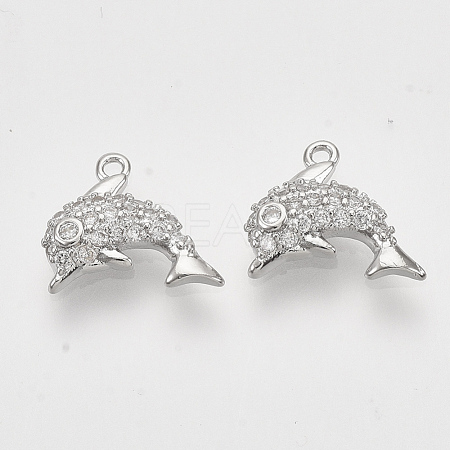 Brass Micro Pave Cubic Zirconia Charms KK-T048-041P-NF-1