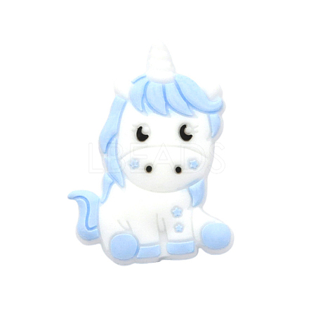 Unicorn Food Grade Eco-Friendly Silicone Beads LS-SIL-WH0010-23C-1