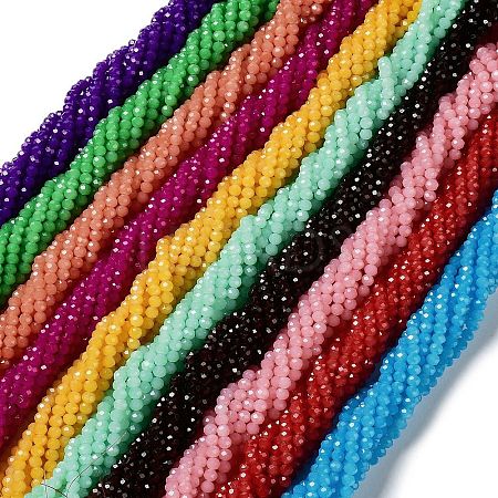 Baking Paint Imitation Jade Glass Bead Strands DGLA-A034-J4MM-A-1