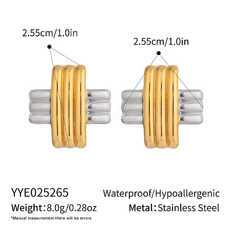 304 Stainless Steel Cross Stud Earrings for Women SC6348-1-1