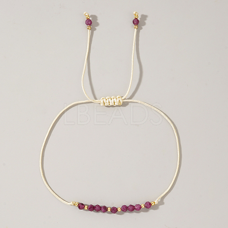Natural Birthstone Braided Bead Bracelets for Women X-VA8051-7-1