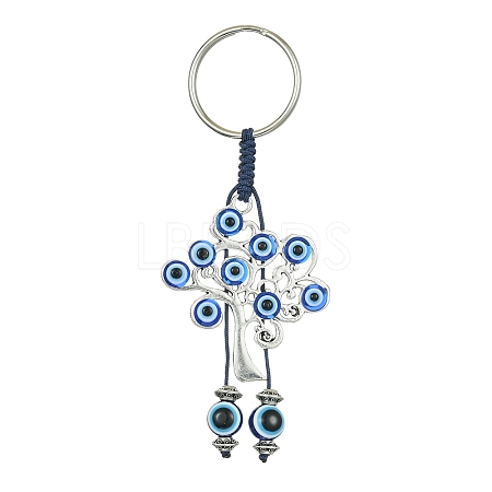 Alloy with Resin Evil Eye Charms Keychains KEYC-JKC00619-03-1