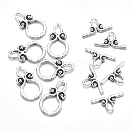 Ring Tibetan Style Alloy Toggle Clasps A1011Y-1