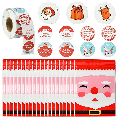Christmas Theme Rectangle Plastic Zip Top Candy Storage Bags OPP-FS0001-11-1