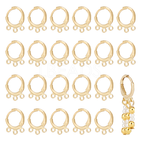 BENECREAT 12pairs Brass Leverback Earring Findings KK-BC0013-28B-1