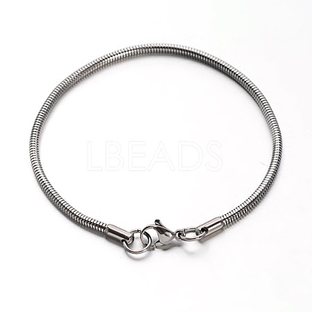 304 Stainless Steel Snake Chains Bracelets BJEW-O091-06P-1