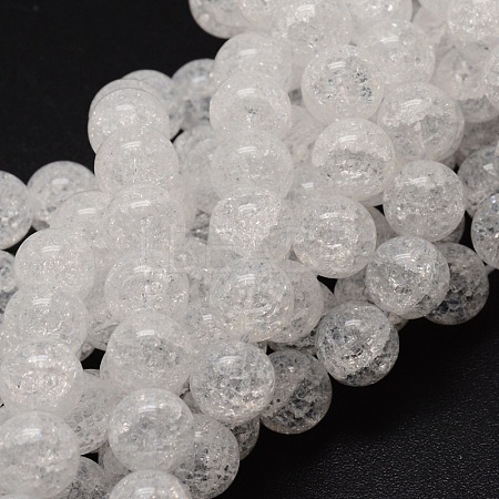 Crackle Glass Round Beads Strands CCG-E001-4mm-04-1