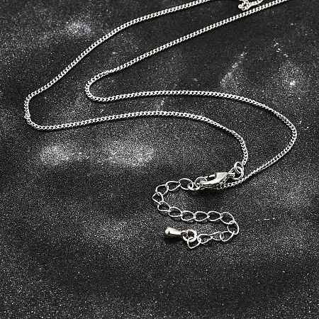 Long-Lasting Plated Brass Curb Chain Necklaces NJEW-K112-07P-NF-1
