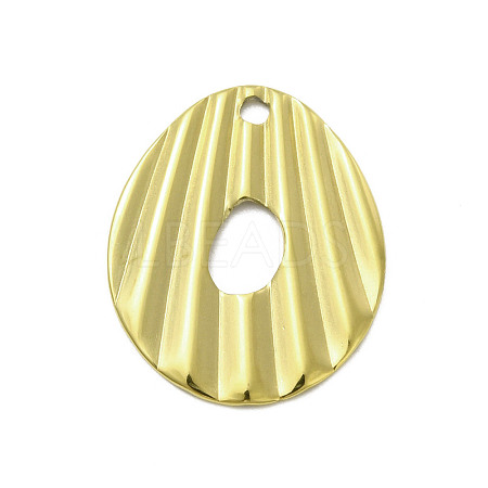 Textured 201 Stainless Steel Pendants STAS-A069-05G-1