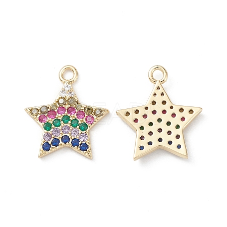 Rack Plating Brass Micro Pave Colorful Cubic Zirconia Pendants KK-L155-54G-1