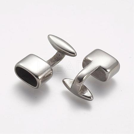 Non-Tarnish 304 Stainless Steel Hook Clasps STAS-A032-179P-1