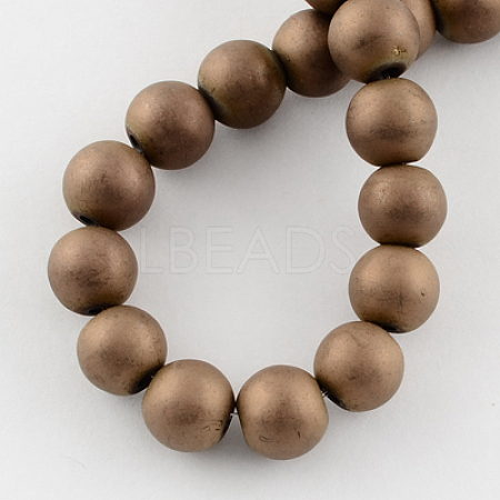 Non-magnetic Synthetic Hematite Beads Strands G-Q933-6mm-02-1