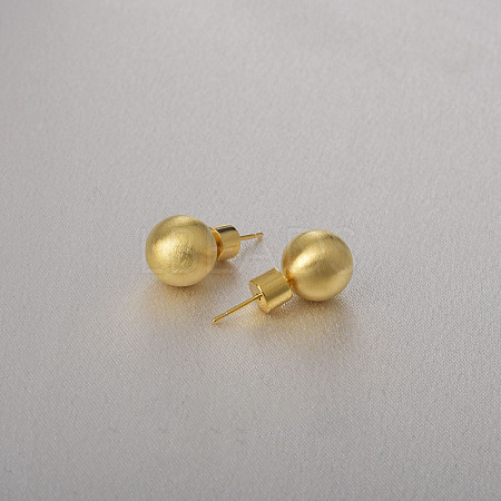Round Ball Drawbench Brass Ear False Plugs for Women LS-EJEW-G391-24D-G-1