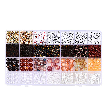DIY 28 Style Resin & Acrylic & ABS Beads Jewelry Making Finding Kit DIY-NB0012-03C-1