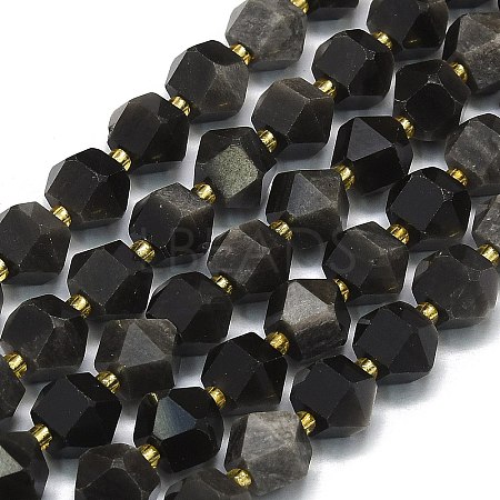 Natural Silver Obsidian Beads Strands G-I376-A31-01-1