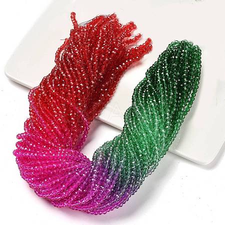 Transparent Painted Glass Beads Strands X1-DGLA-A034-T4mm-A24-1