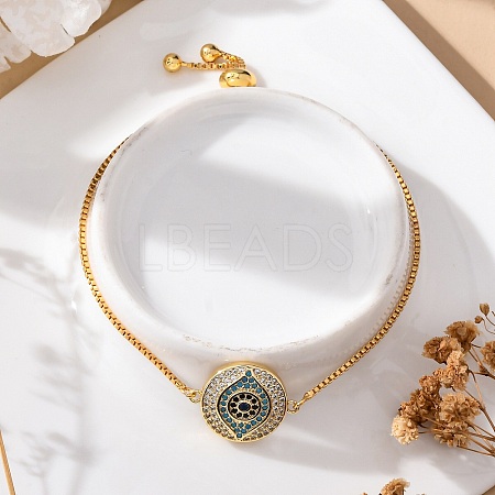 Adjustable Brass Box Chain Bolo Bracelets BJEW-P196-05G-1