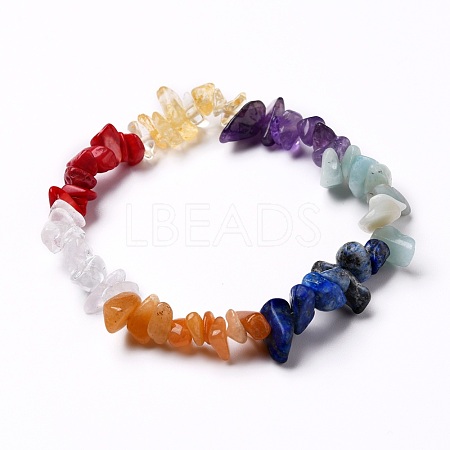 Gemstone Chip Beads Stretch Bracelets BJEW-JB05763-1