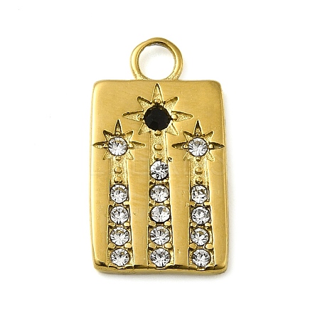 316 Surgical Stainless Steel Pendant with Rhinestone STAS-H189-01C-G-1