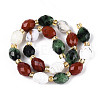 Natural Ruby in Zoisite & Red Jasper & Flower Opal Beads Strands G-T144-21A-01-2
