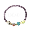 Star & Faceted Glass Beads Stretch Bracelet for Teen Girl Women BJEW-JB06932-4