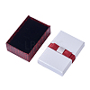 Kraft Cotton Filled Rectangle Cardboard Jewelry Set Boxes with Bowknot X-CBOX-N006-03-4
