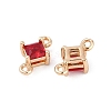 Brass Pave Glass Rhombus Links Connector Charms GLAA-Q088-001J-2