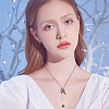 2Pcs Clear Plastic Tube Box & Alloy Paw Print and Wings Pendant Iron Chain Necklaces NJEW-DR00026-5