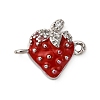 Brass Micro Pave Clear Cubic Zirconia Fruit Connector Charms KK-I276-15P-A02-1