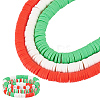 3 Strand 3 Colors Flat Round Handmade Polymer Clay Beads CLAY-PH0001-97-1