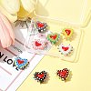 8Pcs 8 Colors Painted Glass Beads Bumpy Beads Heart LAMP-FS0001-50-8